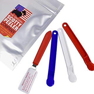 Product Cover Scotty Peelers Label & Sticker Remover - 3 Plastic Red, White, Blue and 1 Metal Blade with Cover