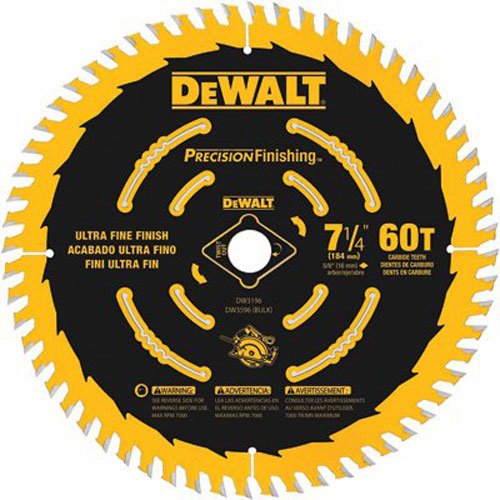 Product Cover DEWALT DW3196 7-1/4-Inch 60T Precision Finishing Saw Blade