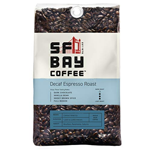 Product Cover SF Bay Coffee DECAF Espresso Roast Whole Bean 2LB (32 Ounce) Dark Roast Natural Water Processed  (Packaging May Vary)