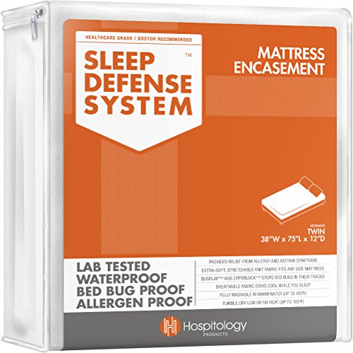 Product Cover Sleep Defense System - Waterproof/Bed Bug Proof Mattress Encasement - 38-Inch by 75-Inch, Twin