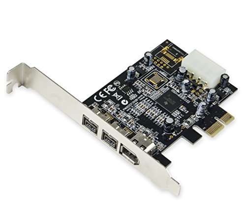 Product Cover Syba SY-PEX30016 3 Port IEEE 1394 Firewire 1394B & 1394A PCIe 1.1 x1 Card TI XIO2213B Chipset Requires Legacy Driver for Windows 8 10