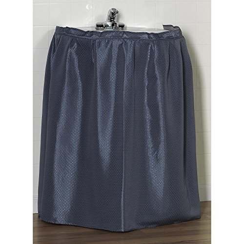 Product Cover Carnation Home Fashions Lauren Dobby Fabric Sink Skirt, 56-Inch by 32-Inch, Slate
