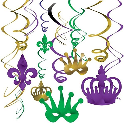 Product Cover Mardi Gras Party Foil Swirl Value Pack Hanging Decorating Kit