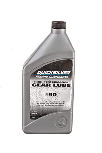 Product Cover Quicksilver 858064Q01 High Performance SAE 90 Gear Lube for Mercury Outboards and MerCruiser Sterndrives, 32 oz