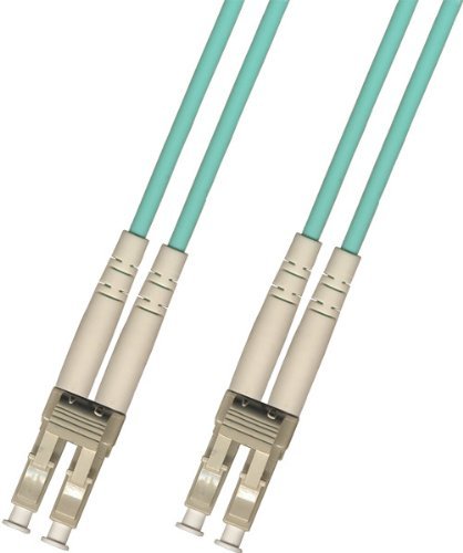 Product Cover 15 Meter 10Gb OM3 Multimode Duplex Fiber Optic Cable (50/125) - LC to LC - Aqua