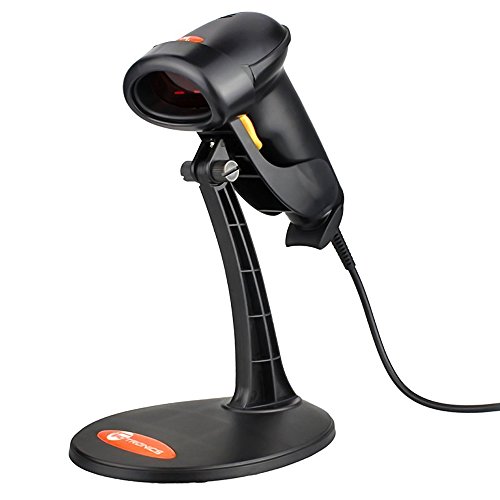 Product Cover TaoTronics Barcode Scanner Handheld Wired Bar Code 1D USB Laser Scanner with Adjustable Stand for Computer, Extremely Fast and Precise Auto Scan Support Windows/Mac/iOS/Android System