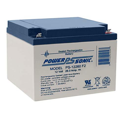 Product Cover Powersonic PS-12260F2 12V, 26AH Rechargeable Lead Acid Battery with Fasten Terminal