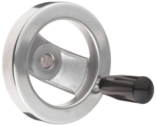 Product Cover 2 Spoked Polished Aluminum Dished Hand Wheel with Handle, 4