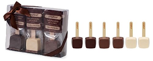 Product Cover Hot Chocolate Sticks - 6 Pack Variety Gift Box - Dark, Milk, Vanilla White Chocolate
