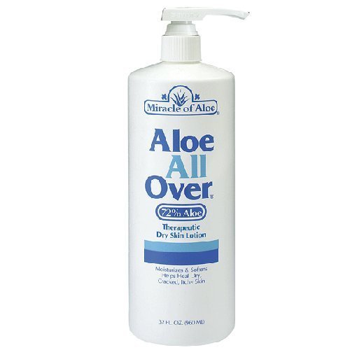 Product Cover Miracle of Aloe All Over Lotion Cream 32 Oz Pump Best Dry Lotion You'll Ever Use Guaranteed! Ideal Dry Skin Lotion for Your Whole Body, Foot, Hand, Arms, Legs, Shoulders. Hydrate & Moisturize Your Skin with This Gentle Soothing Lotion. Dry