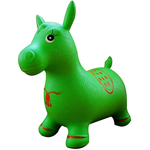 Product Cover Green Horse Hopper, Pump Included (Inflatable Jumping Horse, Space Hopper, Ride-on Bouncy Animal)