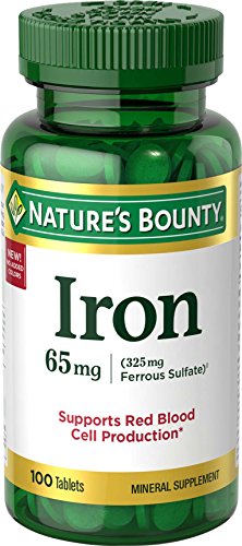 Product Cover Nature's Bounty Iron 65 Mg.(325 mg  Ferrous Sulfate), 100 Tablets