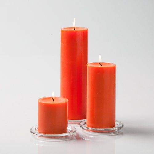 Product Cover Richland Orange Pillar Candles Set of 3