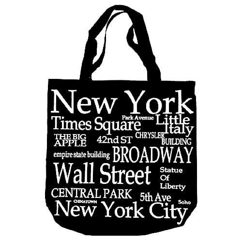 Product Cover New York Black and White Canvas 100% (14 inches) Cotton New York City Tote Bag Souvenir