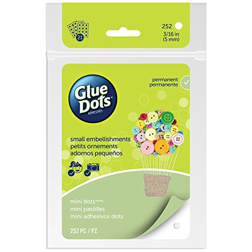 Product Cover Glue Dots Mini Adhesive Dot Sheets, Contains 252 (.19 Inch) Diameter Adhesive Dots (33709-FC)