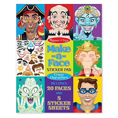 Product Cover Melissa & Doug Make-A-Face Sticker Pad - Crazy Characters, 20 Faces, 5 Sticker Sheets