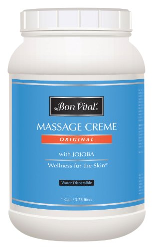 Product Cover Bon Vital' Original Massage CrÃšme for a Versatile Massage Foundation to Relax Sore Muscles & Repair Dry Skin, Revitalize Skin and Lock in Moisture, Allows for Muscle Manipulation, 1 Gallon Jar