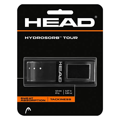 Product Cover HEAD Hydrosorb Tour Tennis Racket Replacement Grip - Tacky Racquet Handle Grip Tape - Black