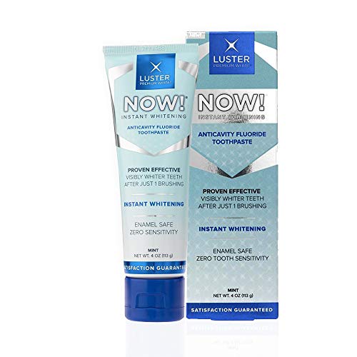 Product Cover Luster Premium White | Luster NOW! Instant Dental Whitening Anticavity Fluoride Toothpaste, Enamel Safe, Visibly Whitens Teeth After 1 Brushing, Mint