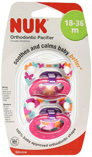 Product Cover Nuk Orthodontic Trendline BPA Free 18+ Months Dots Pacifiers (2pack) Girls Colors