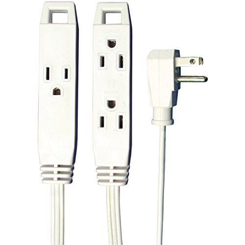 Product Cover Axis 3-Outlet Indoor Extension Cord with Flat-Profile Plug - 8-foot, White (45505)
