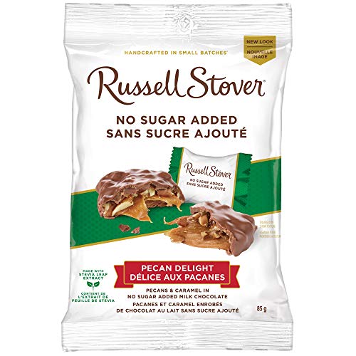 Product Cover Russell Stover Pecan Delight No Sugar Added Milk Chocolate Bag, 85g
