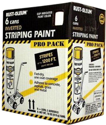 Product Cover Rust-Oleum P2593849 18-Ounce Spray Paint Striping Paint Contractor, White, 6 Pack