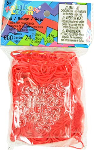 Product Cover Rainbow Loom Twistz Bandz Latex Free Rubber Band Refill + C-clips - Red