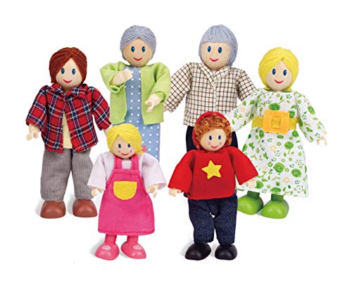 Product Cover Award Winning Hape Caucasian Doll Family Set for Kid's Dollhouses