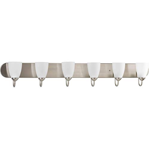 Product Cover Progress Lighting P2714-09 Gather Collection 6-Light Vanity Fixture, Brushed Nickel