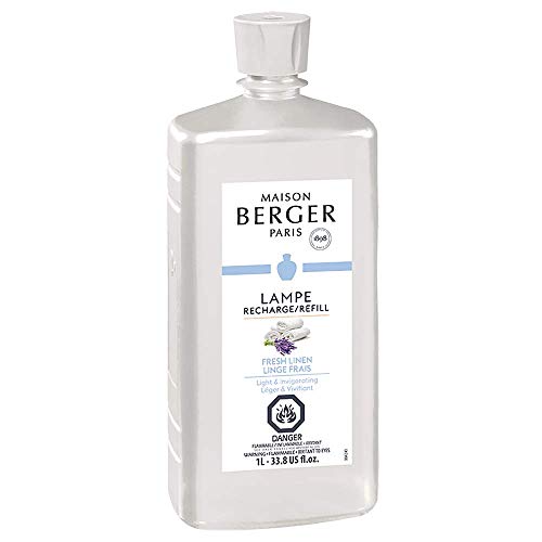 Product Cover Fresh Linen | Lampe Berger Fragrance Refill for Home Fragrance Oil Diffuser | Purifying and perfuming Your Home | 33.8 Fluid Ounces - 1 Liter | Made in France