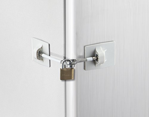 Product Cover Refrigerator Door Lock with Padlock - White