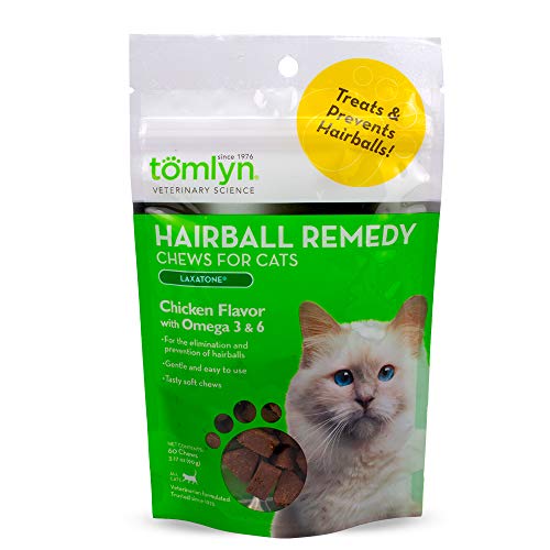 Product Cover Tomlyn Laxatone Chicken-Flavor Hairball Remedy Chews for Cats and Kittens, 60ct