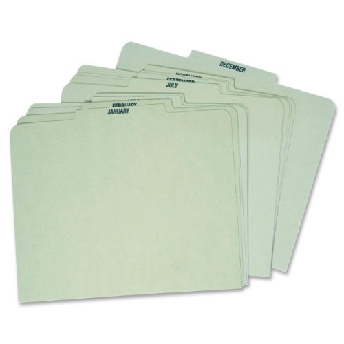Product Cover Globe Weis Month Guides, January to December, 1/3 Cut Center Tabs, Letter Size, Light Green (12PX91)