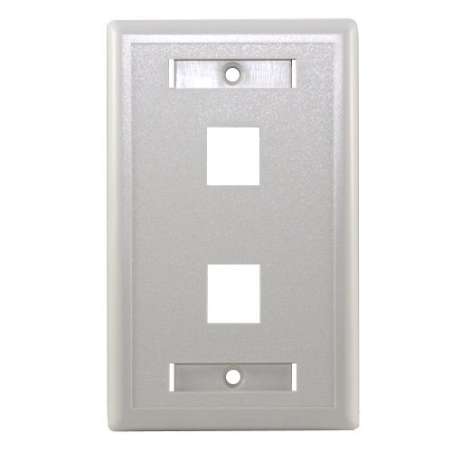 Product Cover Cable Matters (10 Pack) Wall Plate with 2-Port Keystone Jack in White