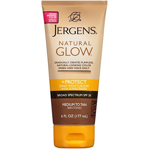 Product Cover Jergens Natural Glow + Protect Daily Moisturizer Sunscreen SPF 20, Medium to Tan Skin Tones, 6 Ounce