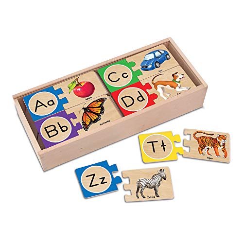Product Cover Melissa & Doug Self-Correcting Alphabet Wooden Puzzles with Storage Box (52 pcs)
