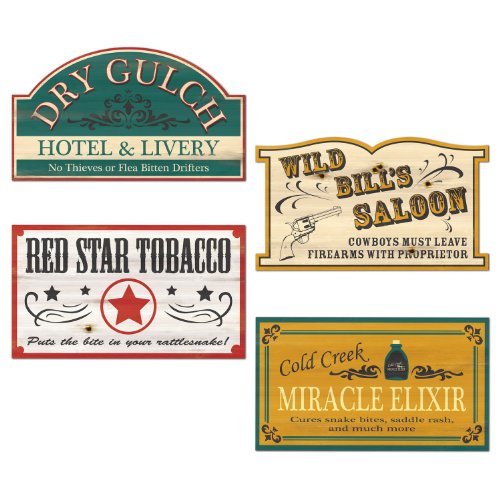 Product Cover Old Style Western Sign Cutouts   (4/Pkg)
