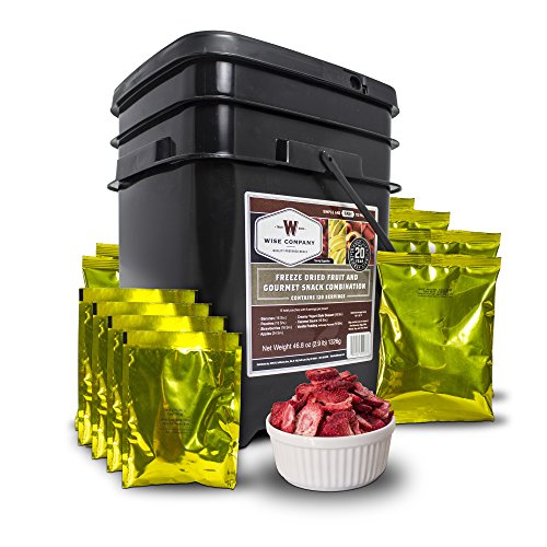 Product Cover Wise Company, Emergency Food Supply, Freeze-Dried Fruit and Snack Bucket, 120 Servings