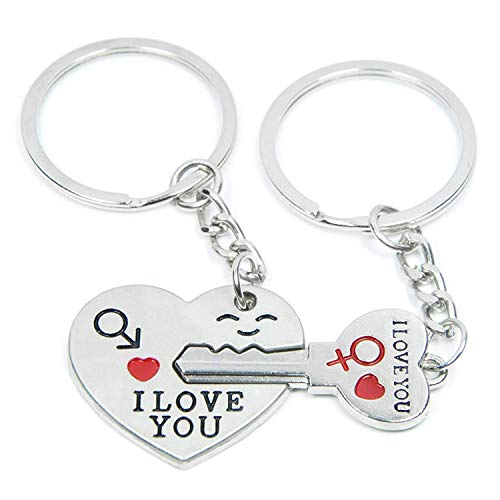 Product Cover I Love You Couple Keychains, Key to My Heart Cute Love Keychain Key Ring Couple Gifts for Boyfriend and Girlfriend
