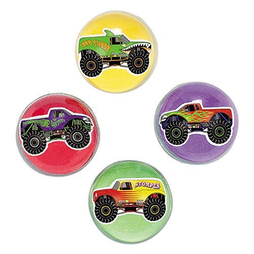 Product Cover Fun Express Inc. Monster Truck Bouncing Balls (1 Dozen) - Bulk
