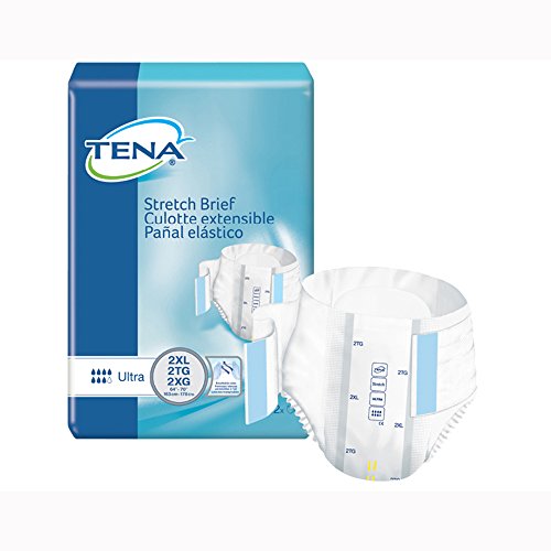 Product Cover TENA Stretch Ultra Brief, 2X-LARGE, Tab Closure, Disposable Heavy Absorbency, 61390 - Case of 64