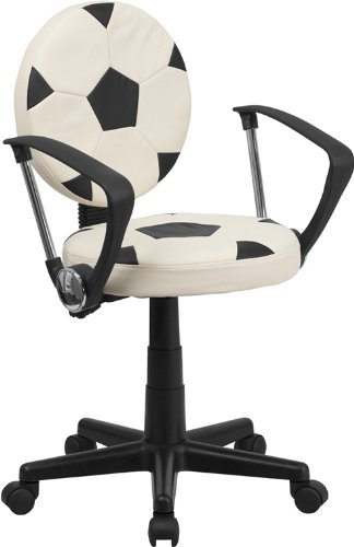 Product Cover Flash Furniture Soccer Swivel Task Office Chair with Arms, , Black and White