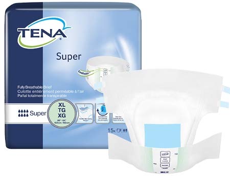 Product Cover TENA Super Brief, XL, Extra Large, Heavy Absorbency Adult Diaper, 68011 - Case of 60