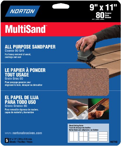 Product Cover Norton Co. 47740 Norton 7660704153 General Purpose MultiSand Sheet, 11 in X 9 in, 80 Grit, 9