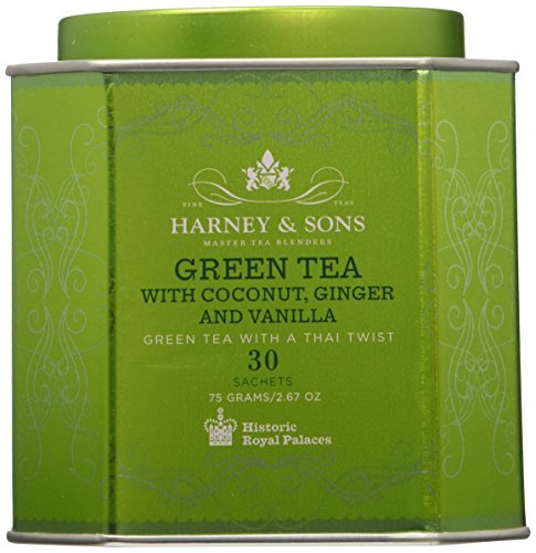 Product Cover Harney Sons Green Tea with Coconut Ginger and Vanilla 30 Sachets 2 67 oz 75 g