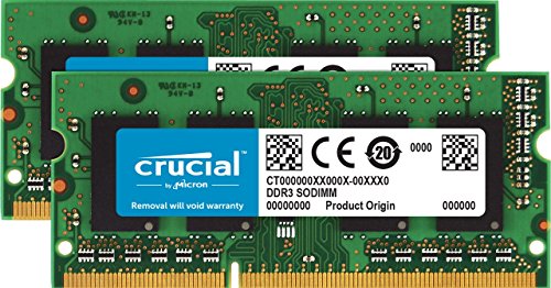 Product Cover Crucial 16GB Kit (8GBx2) DDR3/DDR3L 1600 MT/S (PC3-12800) Unbuffered SODIMM 204-Pin Memory - CT2KIT102464BF160B