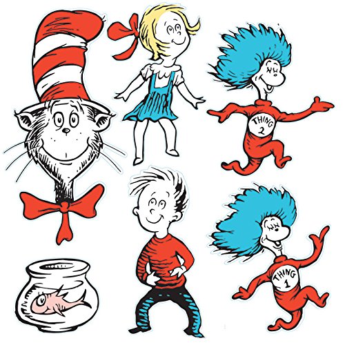 Product Cover Eureka Back to School Dr. Seuss The Cat in The Hat Classroom Decorations for Teachers, 6pc
