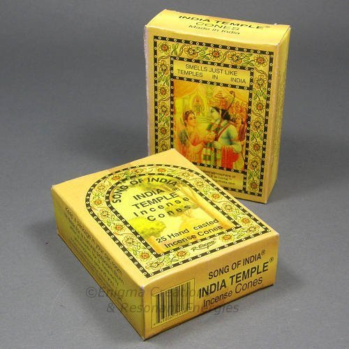 Product Cover Song of India - India Temple Cone Incense, 2 x 25 Cone Pack, 50 Cones Total, (IN7)