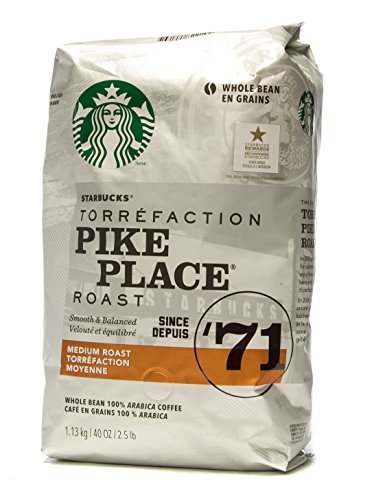 Product Cover Starbucks Pike Place Medium Roast Whole Bean Coffee 40 oz (1 Pack)